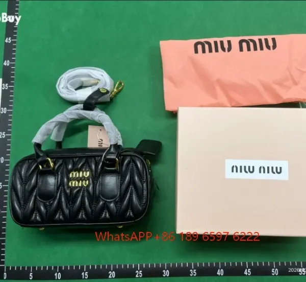 Miu Miu Matelassé Mini Bag Black Handbag - 1