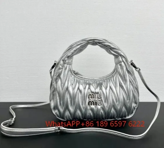Miu Miu Matelassé Hobo Bag Silver Metallic - 1