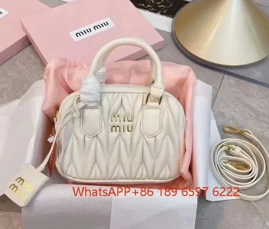 Miu Miu Matelassé Mini Top-Handle Bag White Handbags - 1