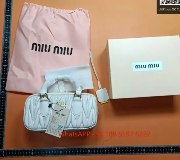 Miu Miu Matelassé Mini Bag White Handbag - 1