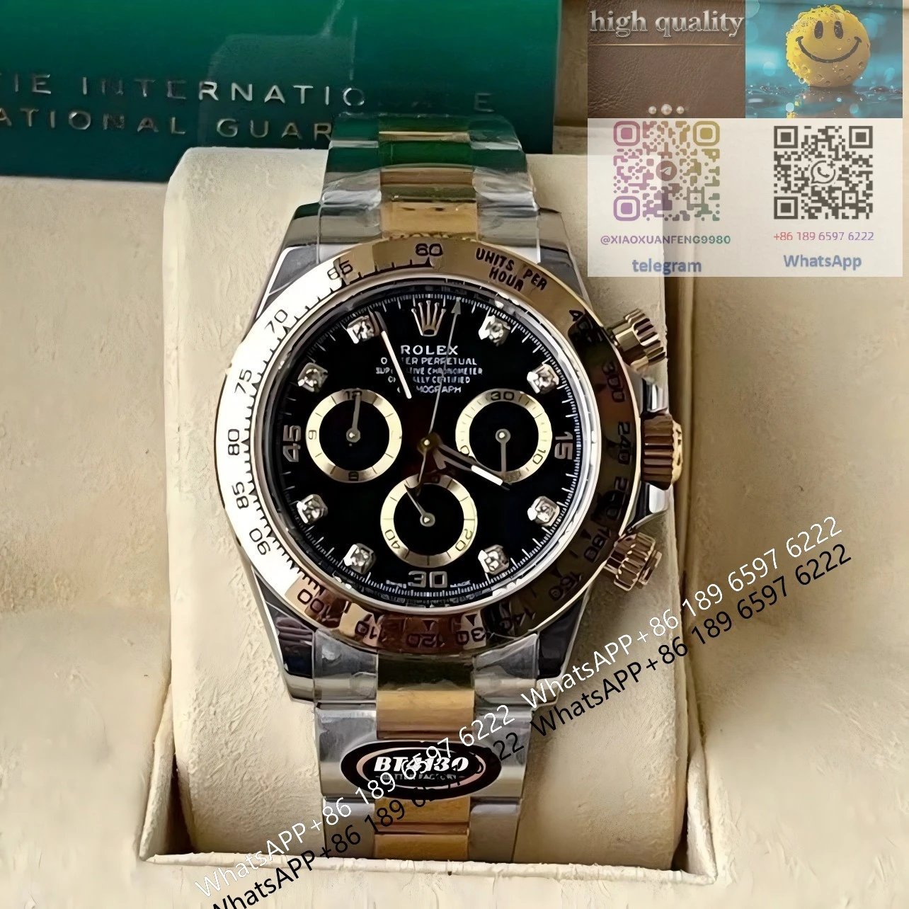 Rolex Daytona and Submariner — Between gold black disc drill