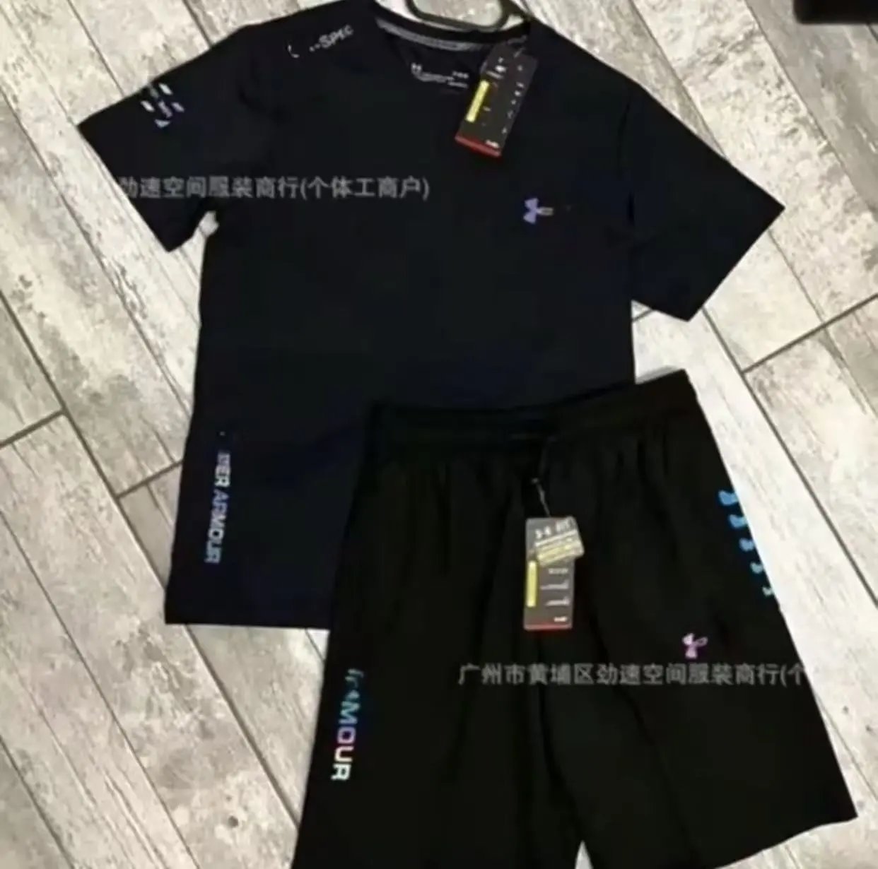 Sport Casual Ice Silk Quick Dry Short Sleeve Shorts Set