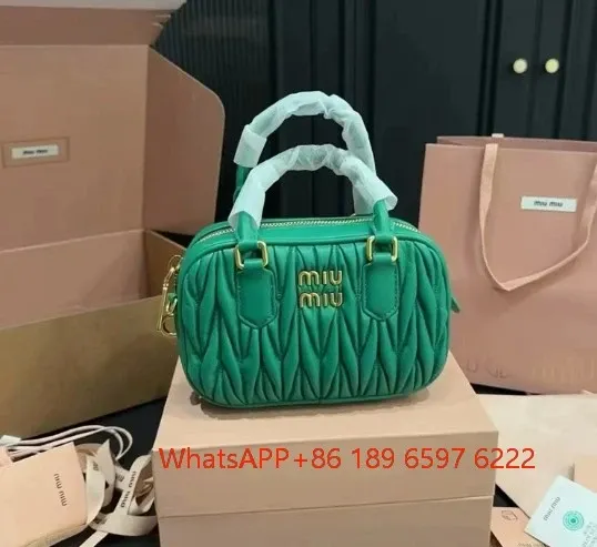 Miu Miu Matelassé Mini Boston Bag Emerald Green Handbag - 1