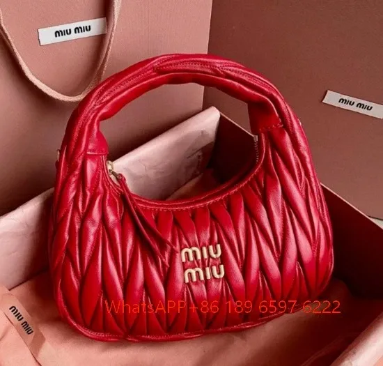 Miu Miu Matelassé Hobo Bag Red Handbag - 1