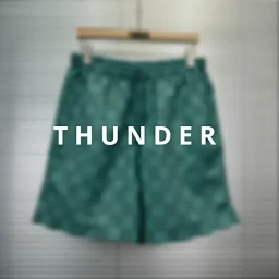 thumbnail for Green checkered five-point pants