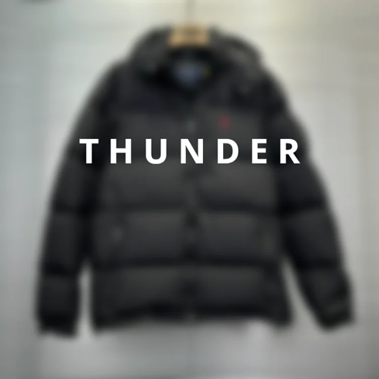 Red pony embroidered down jacket