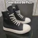 Design High-Top Canvas Sneakers Black and White - 1