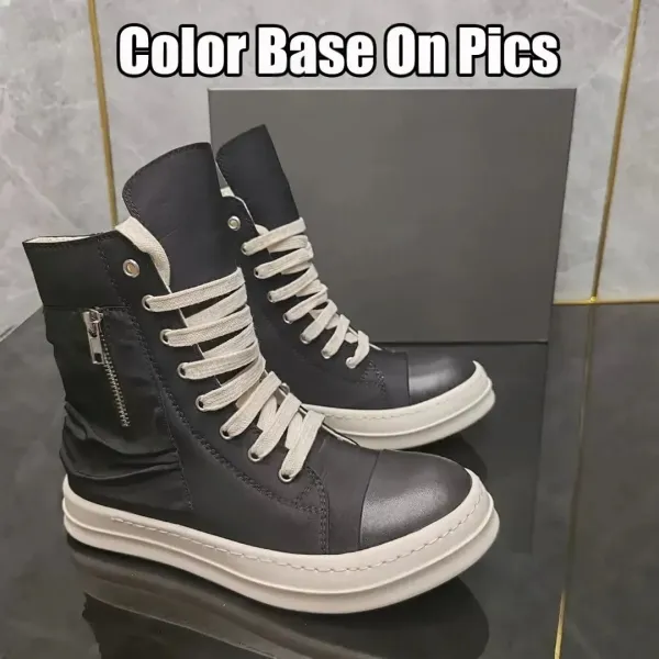Design High-Top Lace-Up Boots White - 2