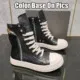 Design High-Top Lace-Up Boots Black and White - 1