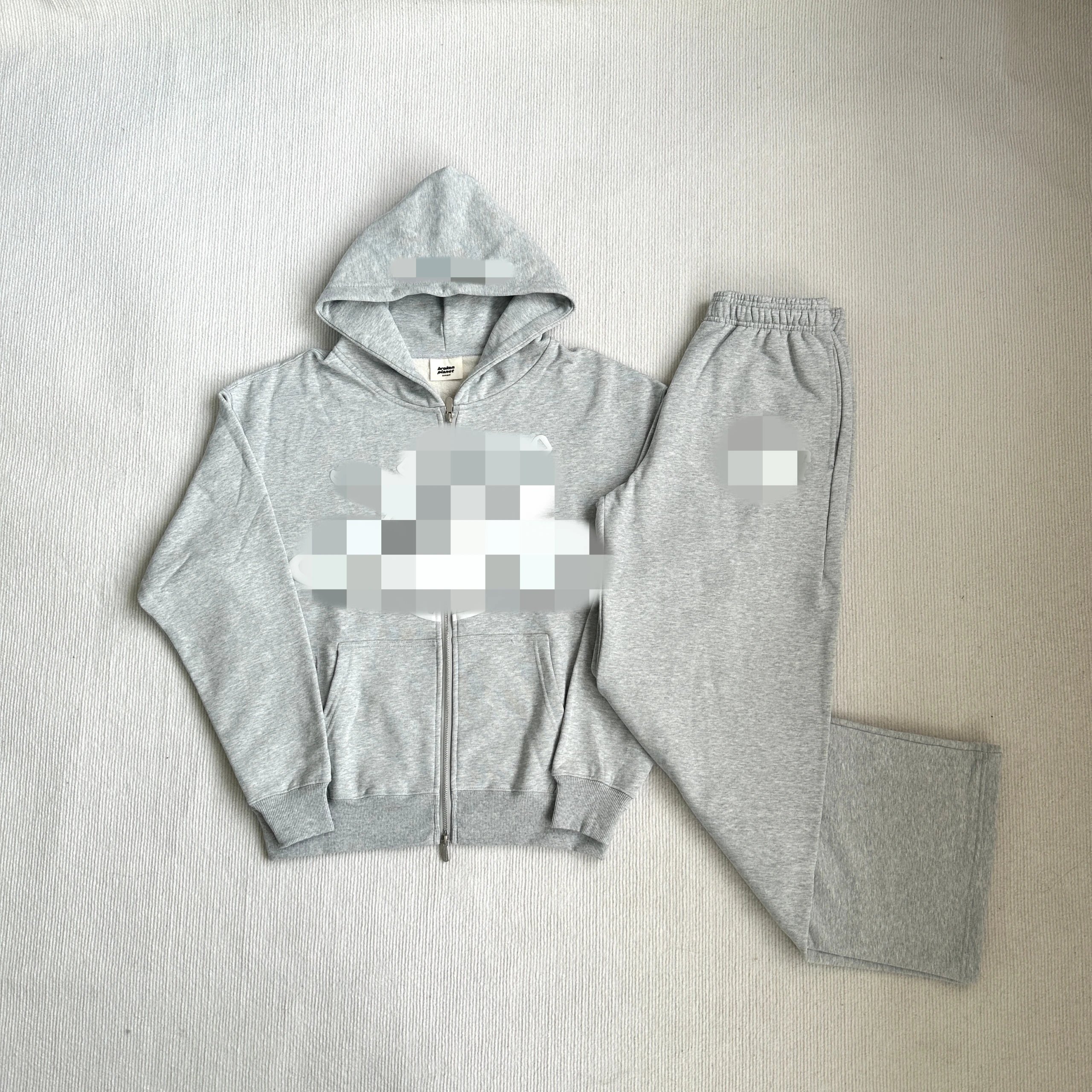 Heather Gray Zip-Up Hoodie And Jogger Pants Set