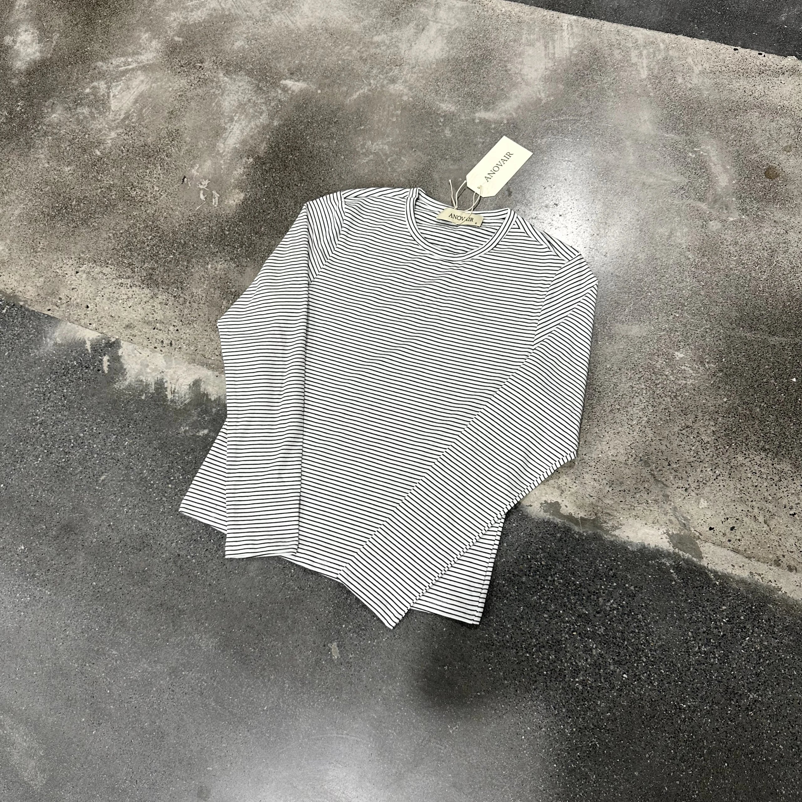 Anovair Striped Long Sleeve Crew Neck Top
