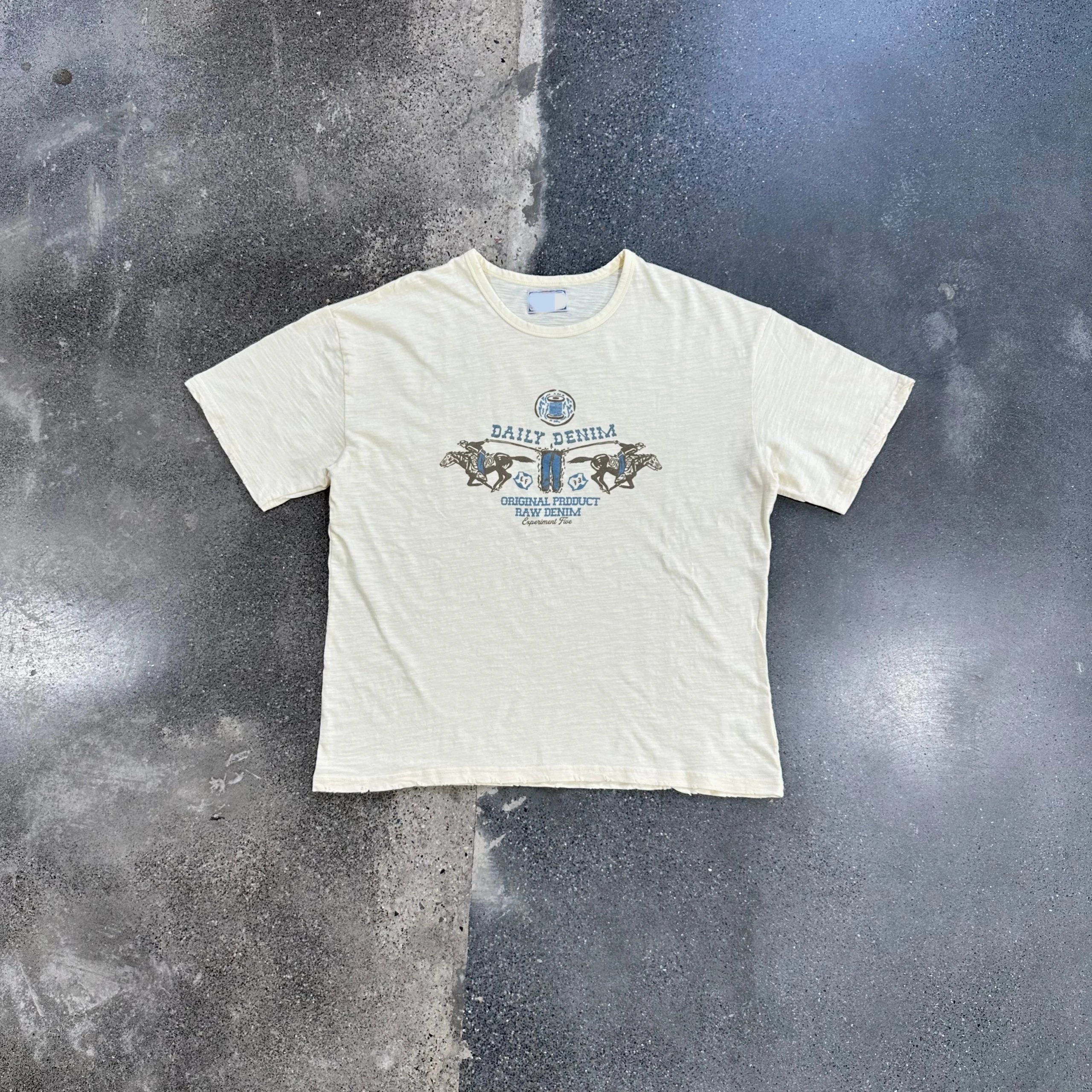 Daily Denim Graphic Print Cream Vintage T-Shirt