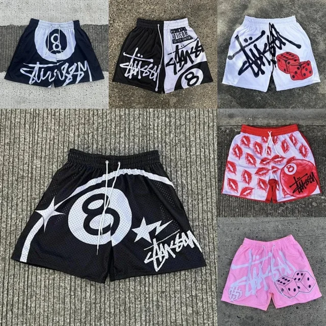 Stüssy Shorts Mesh graphic 8-ball product detail image 1
