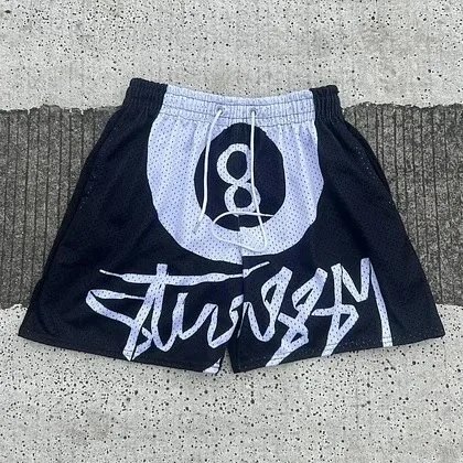 Stüssy Shorts Mesh graphic 8-ball image 2