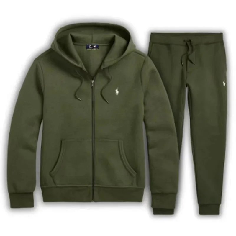 Army Green Zip-Up Set MR002