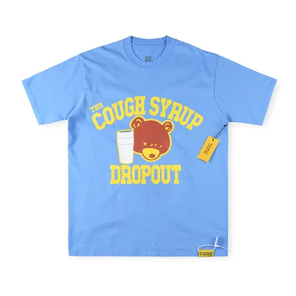 Design That's A Awful Lot Of Cough Syrup Skeleton Print Orange T-Shirt - 15