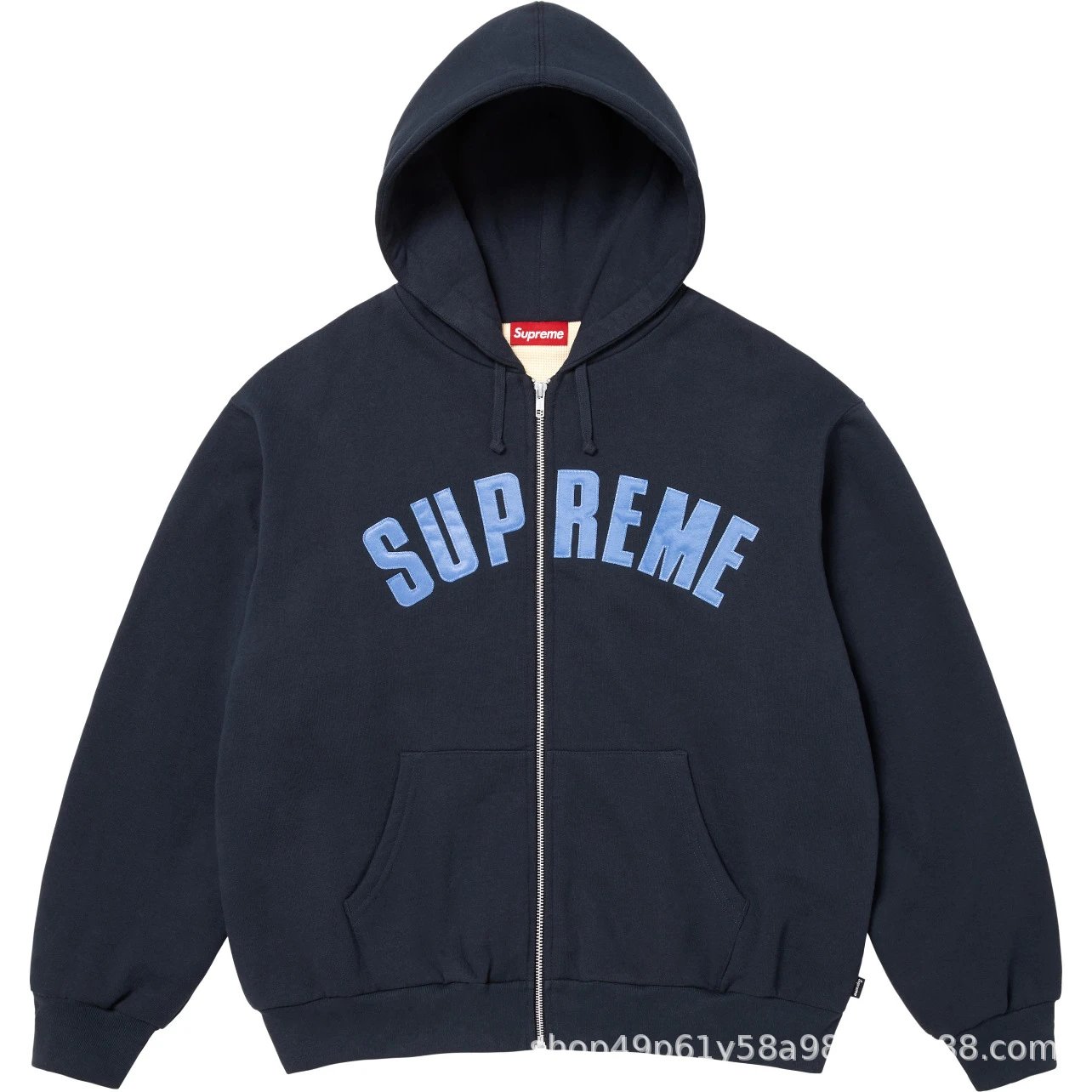 Supreme Arc Thermal Lined Zip Up Hooded Sweatshirt Navy