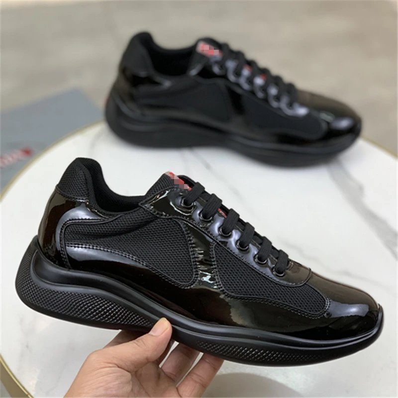 Prada America's Cup Patent Leather and Technical Fabric Sneakers