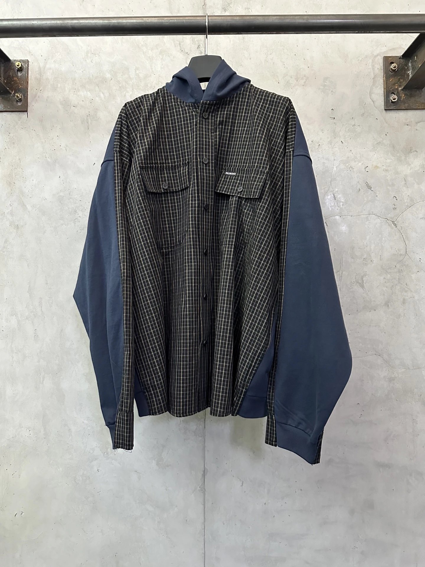 Checkered Shirt Jacket with Chest Pocket