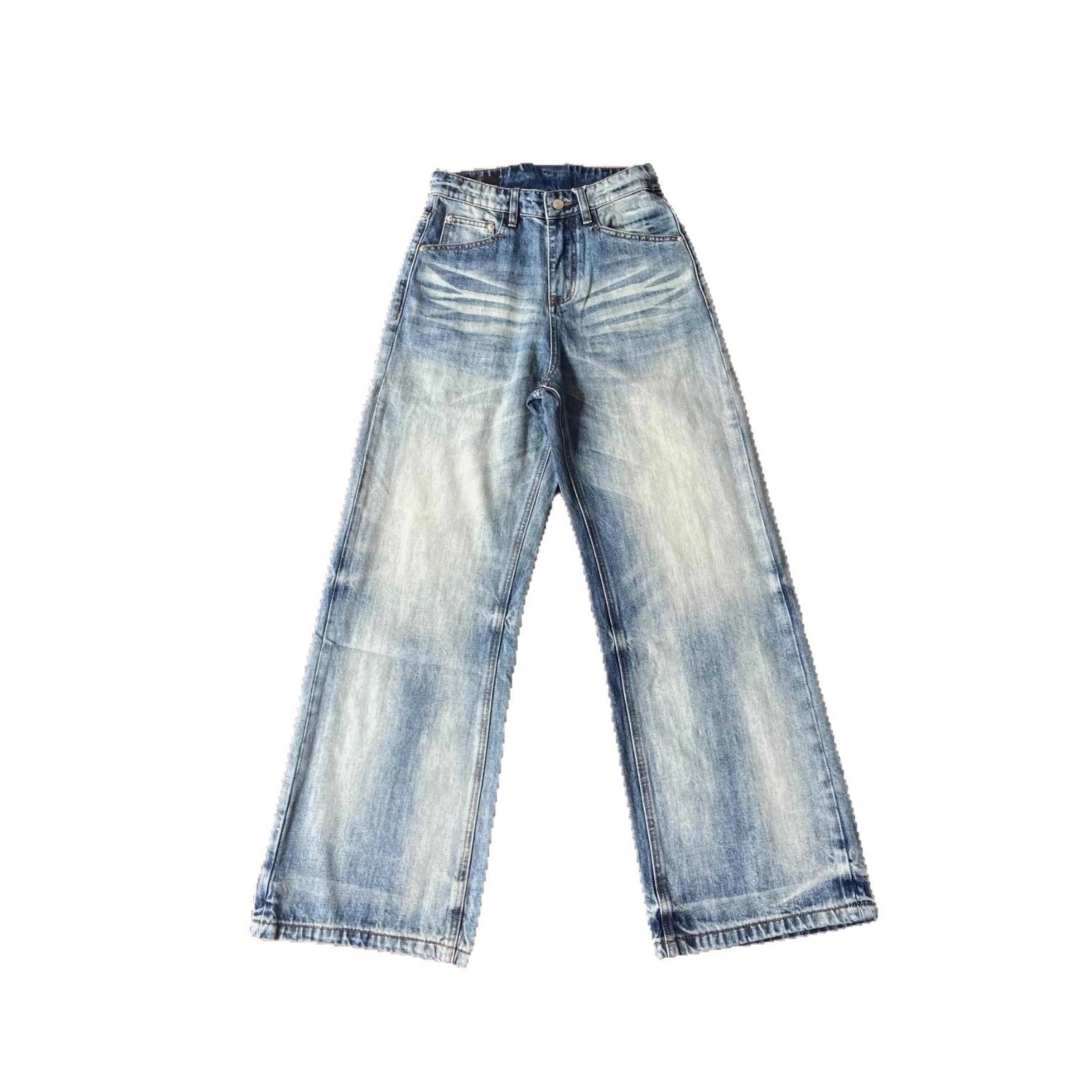 Balenciaga Stained Sandwash Baggy Jeans Blue