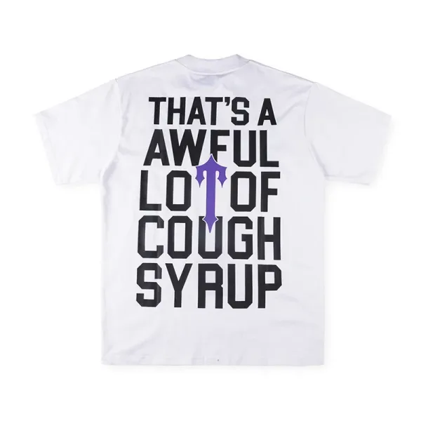 Design That's A Awful Lot Of Cough Syrup Skeleton Print Orange T-Shirt - 7