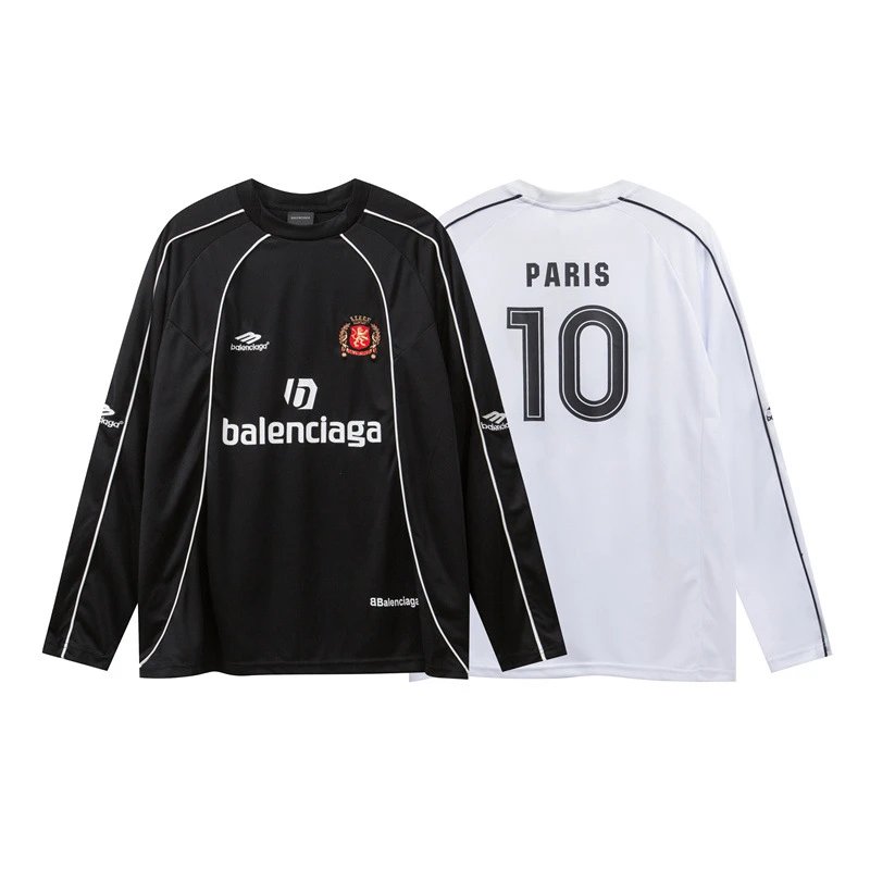 Crew Neck Long-Sleeved Jersey T-Shirt