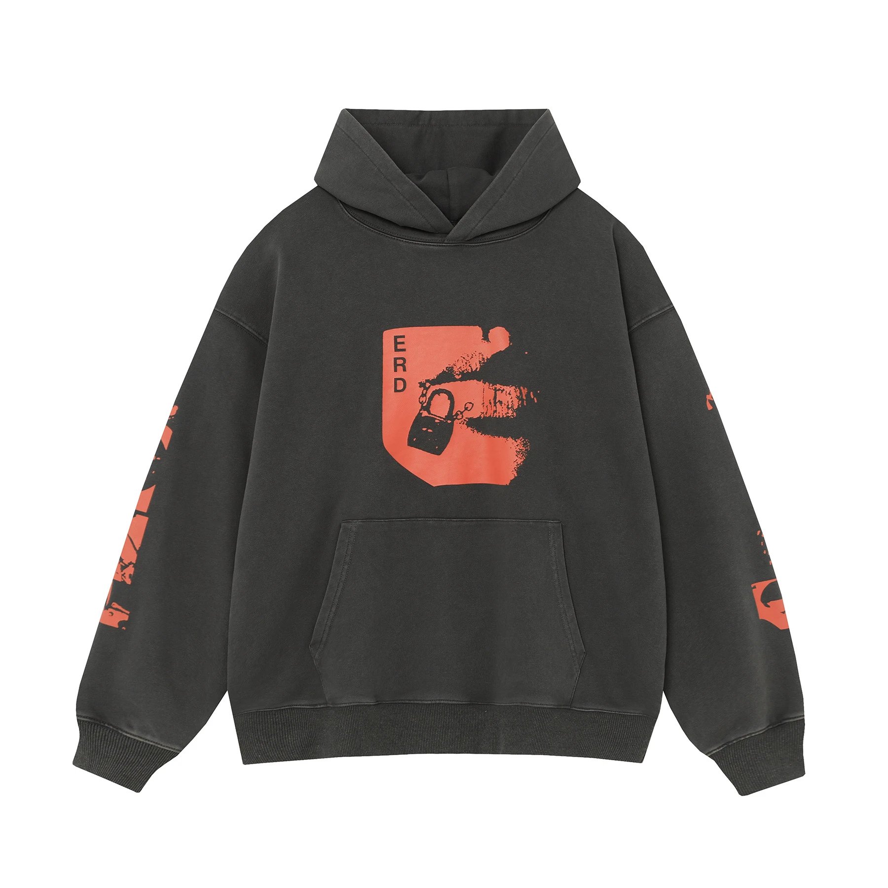 Washed distressed printed high street sweatshirt