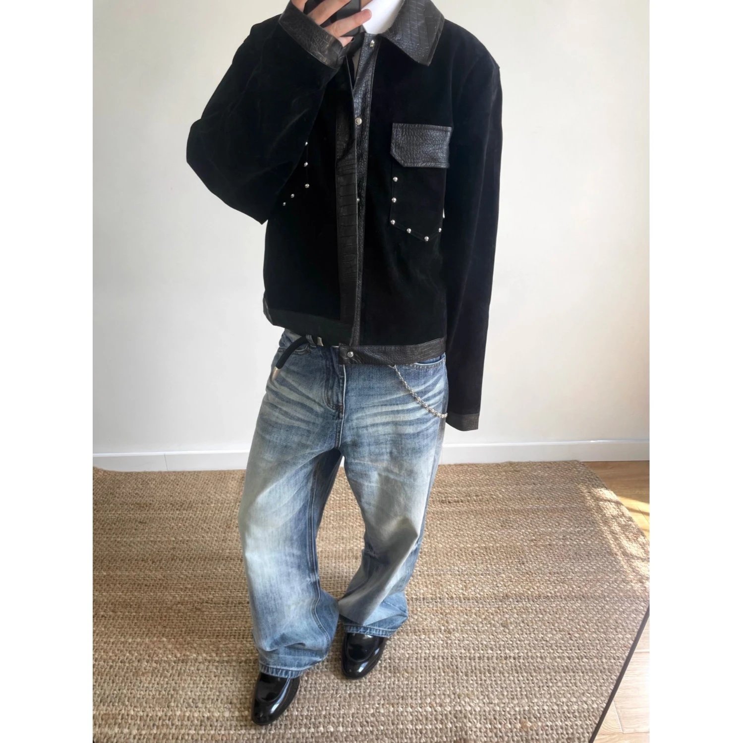 Unisex loose-fitting casual straight-leg jeans