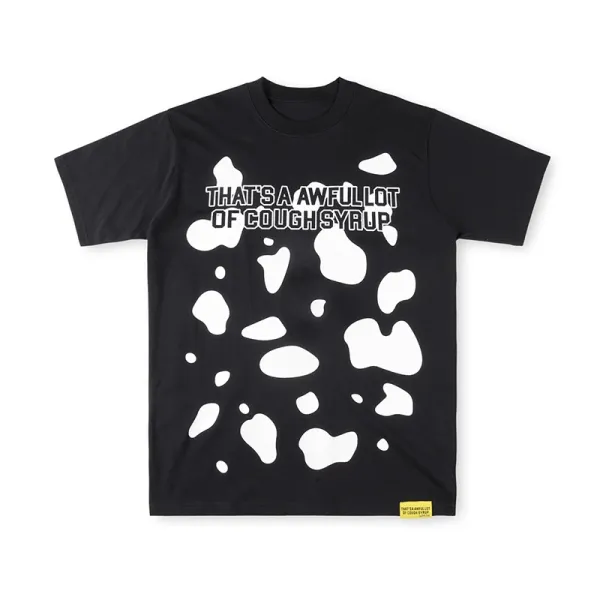 Design That's A Awful Lot Of Cough Syrup Skeleton Print Orange T-Shirt - 11