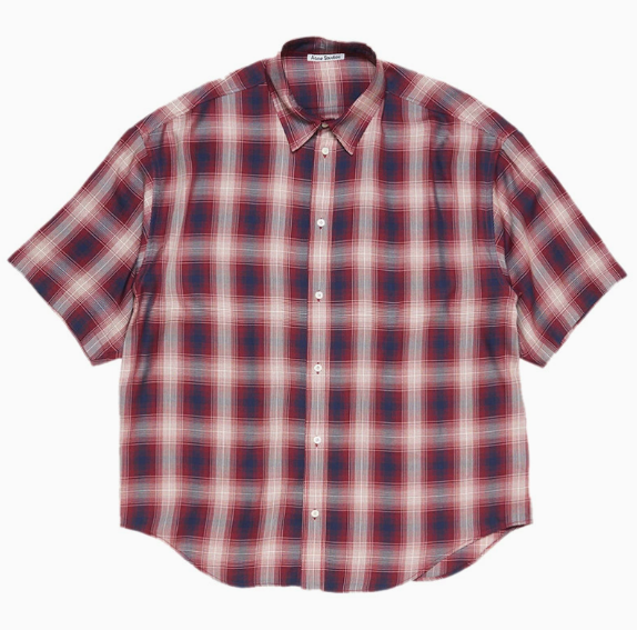 Acne Studios Short-Sleeve Check Shirt Red Blue White - 1