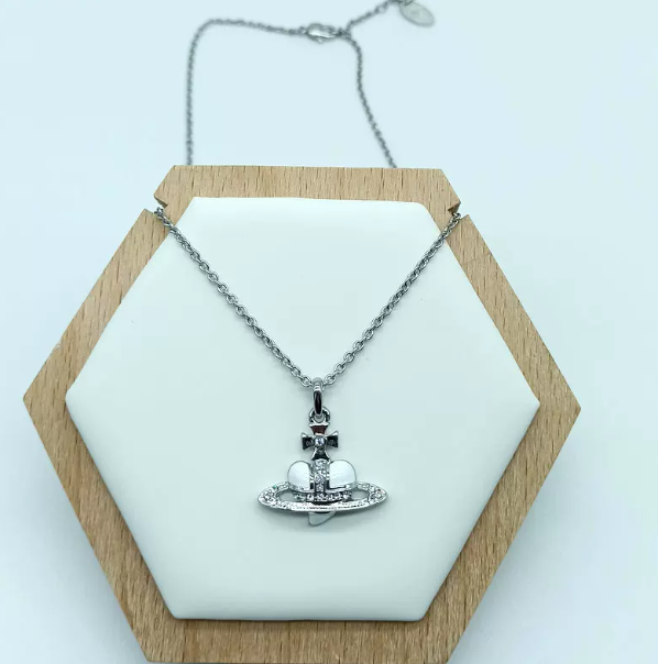 Vivienne Westwood Orb Pendant Necklace with Pink Crystals and Black Cabochons Jewelry - 4