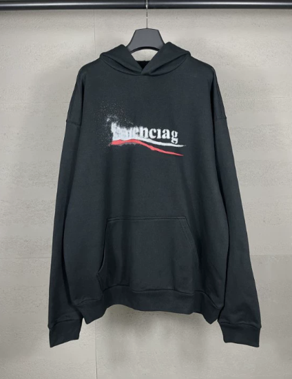 Balenciaga Spray Paint Logo Hoodie Black