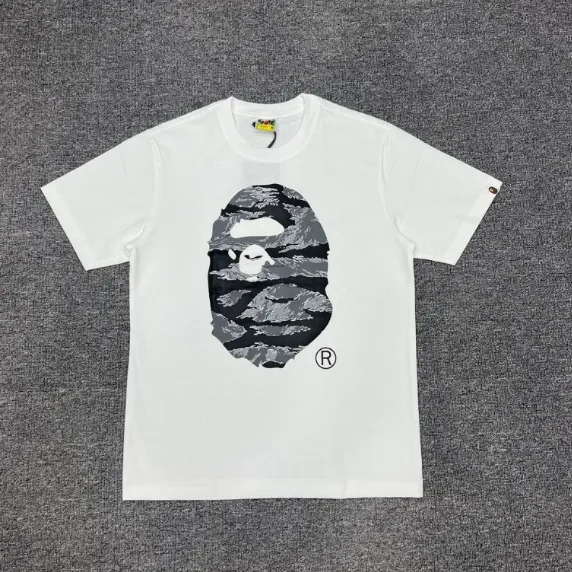 A Bathing Ape Camo Ape Head White T-Shirt - 1