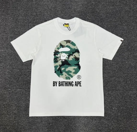 A Bathing Ape Camo Ape Head Graphic T-Shirt White - 1