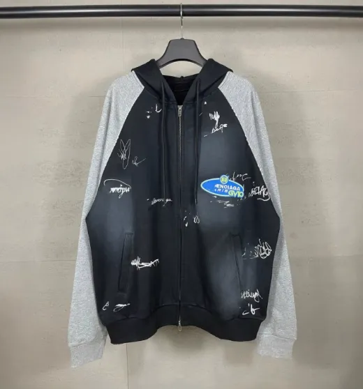 Design Signature Graffiti Hoodie Black / Gray - 1