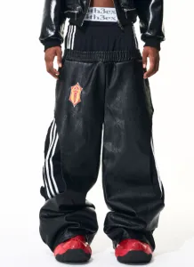 Adidas Originals Track Pants Black with Red Crest and White Stripes Sweatpants
