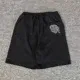 Design Black Drawstring Shorts with Embroidered Logo - 1