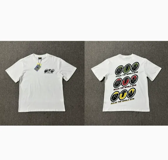 Design RUN Rules The World 2016 Graphic T-Shirt White - 1