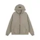 Design Oversized Zip-Up Hooded Jacket Beige Outerwear - 1