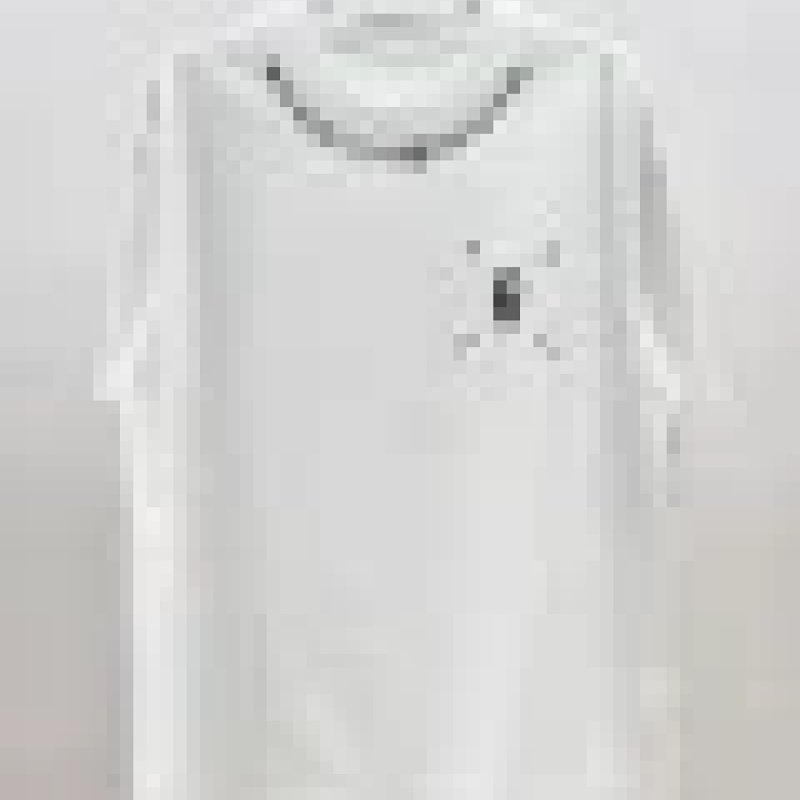 Minimalist Embroidered Pearl Collar T-Shirt White