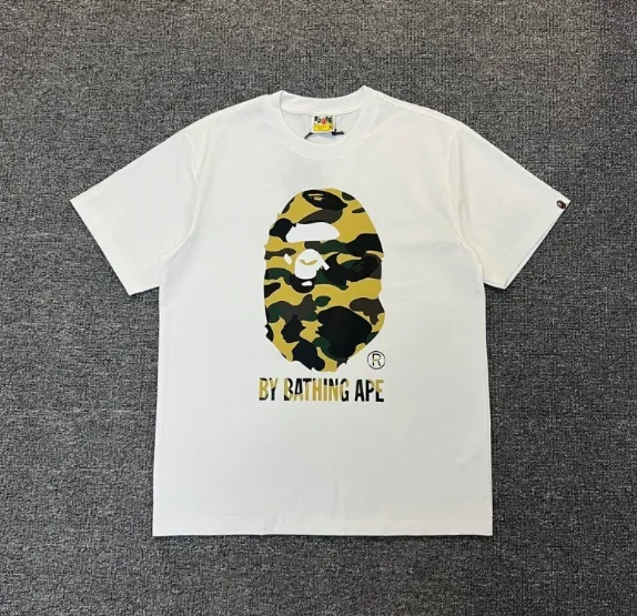 A Bathing Ape Camo Ape Head White T-Shirt - 1