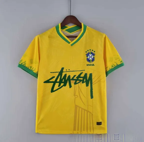 Stussy x CBF Brazil National Team Jersey Yellow Green - 1