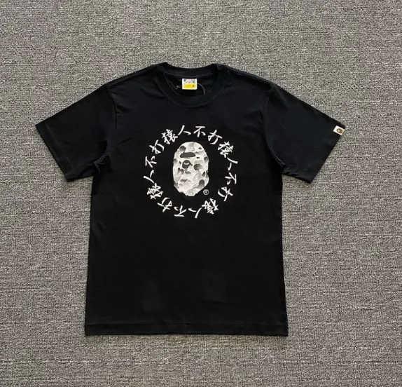 A Bathing Ape Moon Face 'Bu Bu Bu' T-Shirt Black - 1