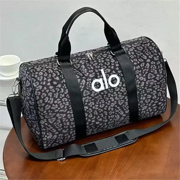 Alo Leopard Print Duffle Bag Black - 1