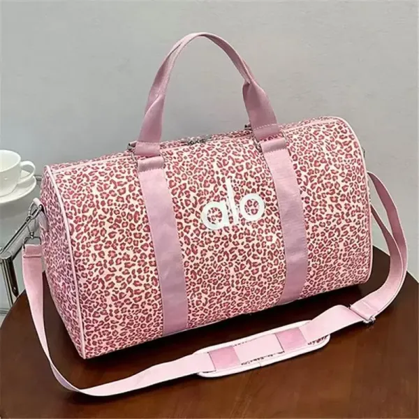 Alo Leopard Print Duffle Bag Pink - 1