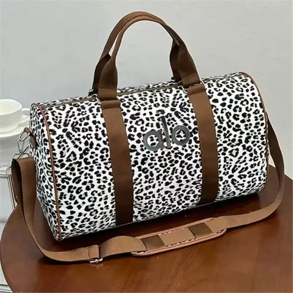 Alo Leopard Print Duffle Bag Brown Strap - 1