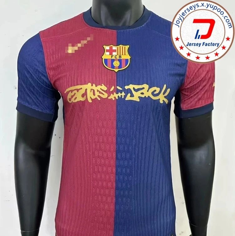 24-25 Bracelona x Travis Scott Home Kit Player Version Football Jersey Agent Purchasing
