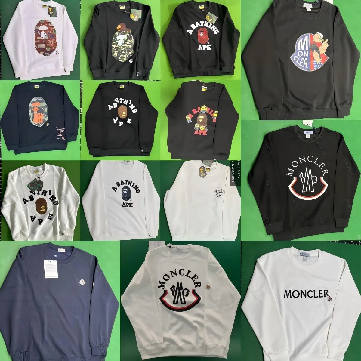 Trendy BAPE Shark Ape Head M Family Crew Collar Sweatshirt (Picture after selecting size)
