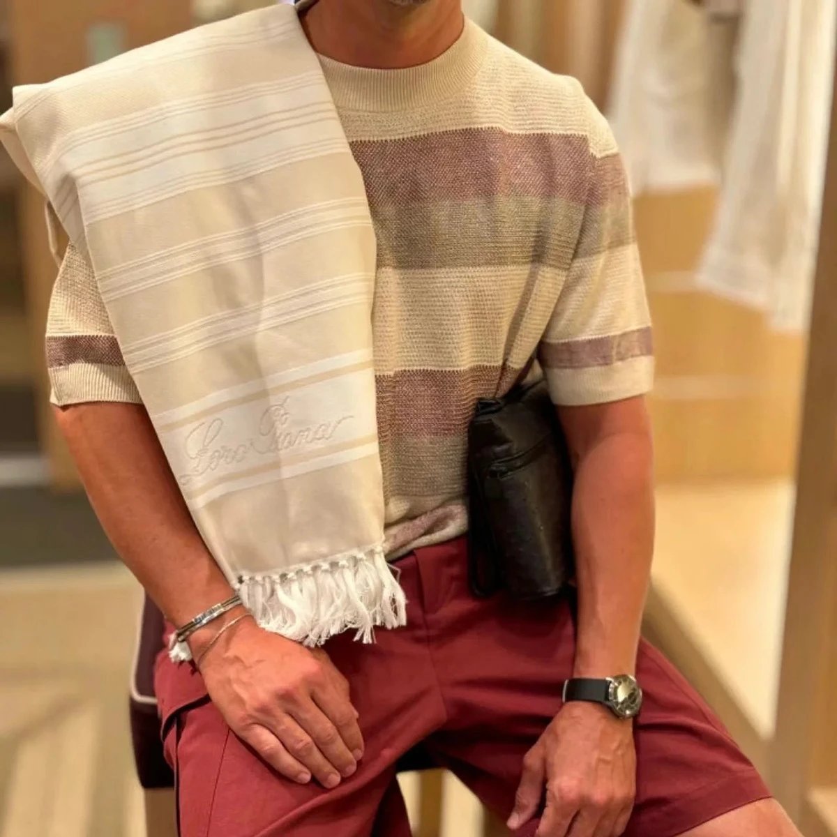 Trendy Top Quality LP Linen Knitted Short Sleeves