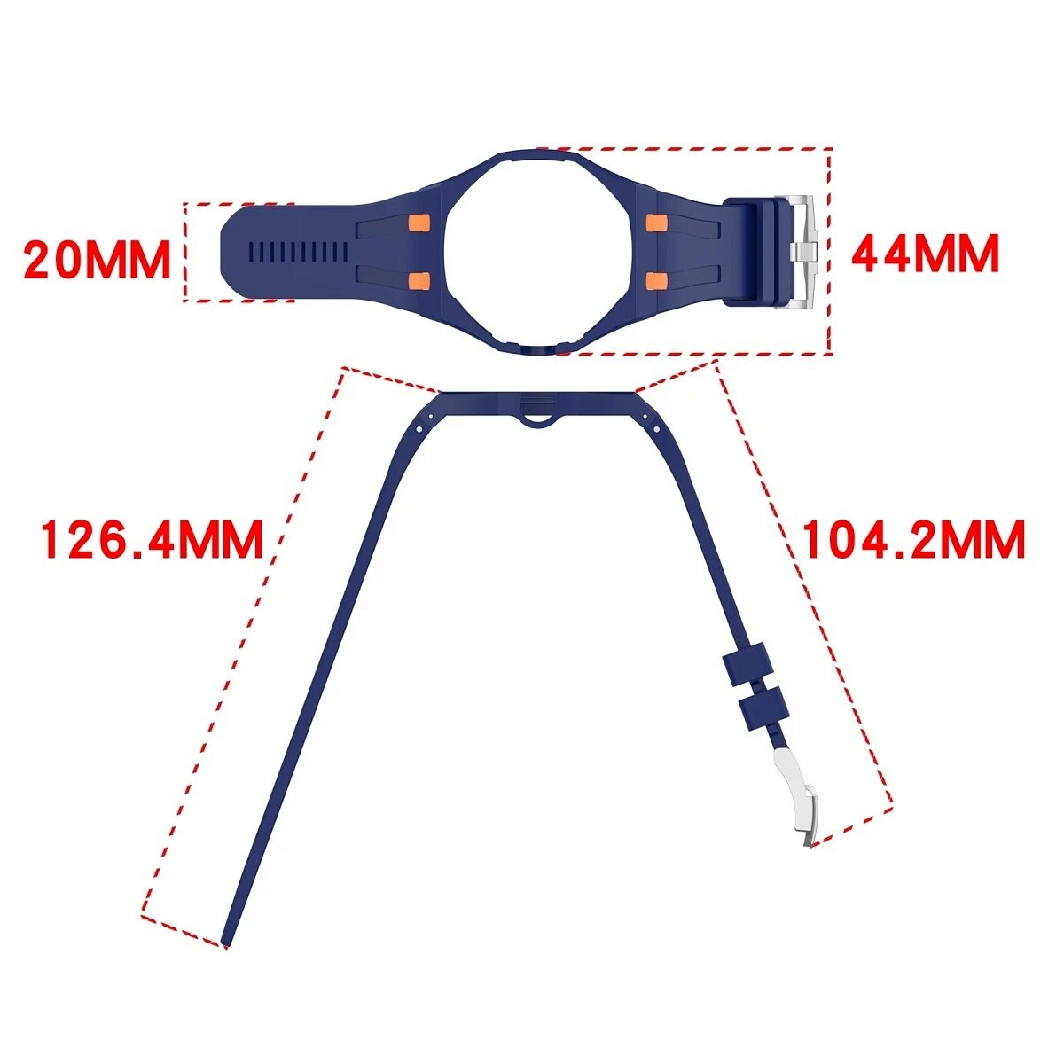 Two-Tone Silicone Watch Band Universal Smartwatch Replacement Strap Sport Waterproof Breathable Multi-Color Band (Strap Only)